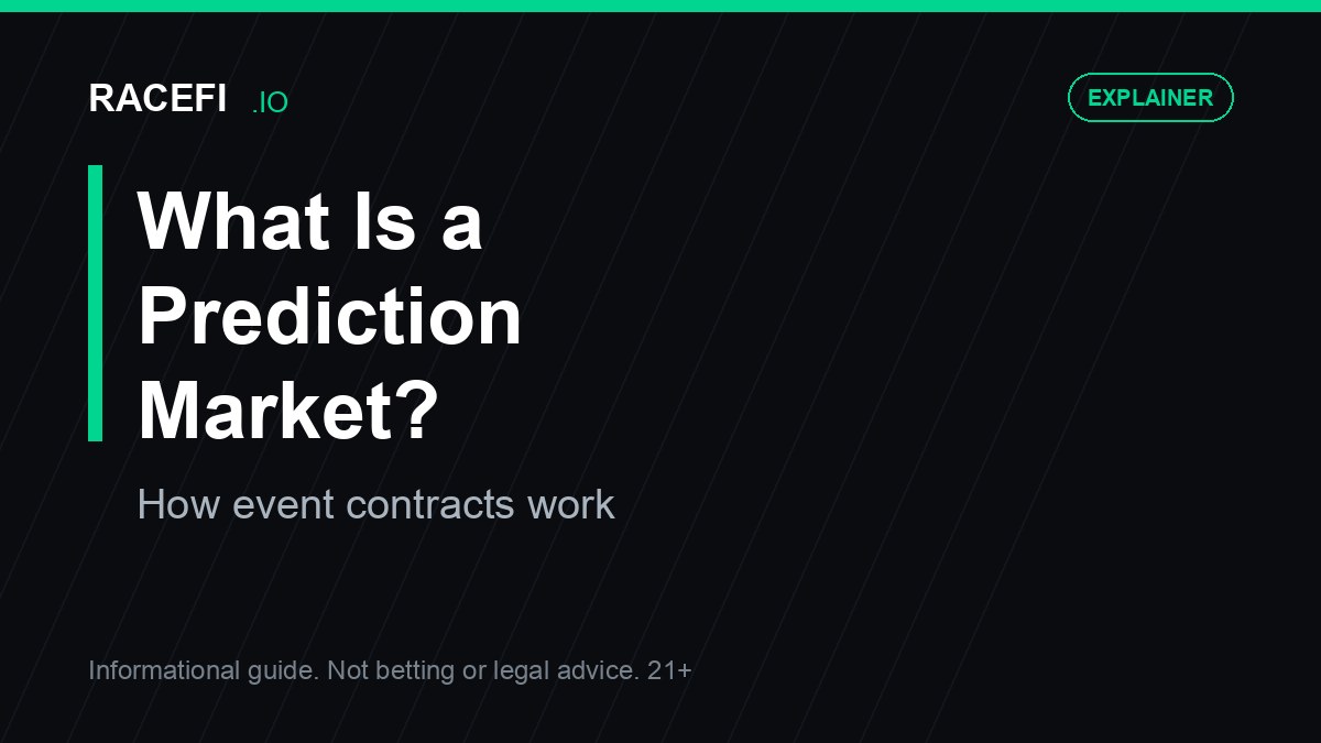 What Is a Prediction Market? Plain-English Guide guide graphic